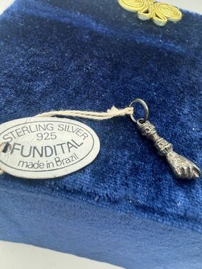 Fundital Sterling Silver 925 Mano Figa fist good luck Charm Pendant Brazil